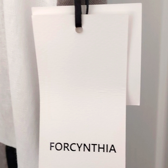 NWT FORCYNTHIA Sleeveless Linen Blend Colorblock Black Gray & White Dress Si… - Picture 4 of 10